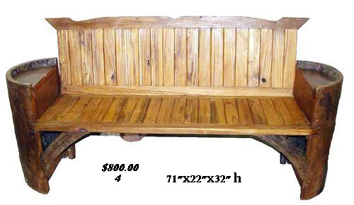 barrel benches, wagon wheel benches, rustic benches