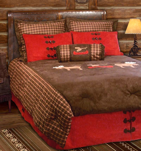 Moose Plaid bed linens
