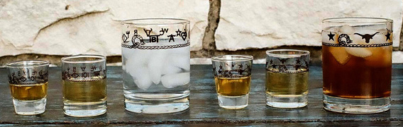 western shot liquour glasses
