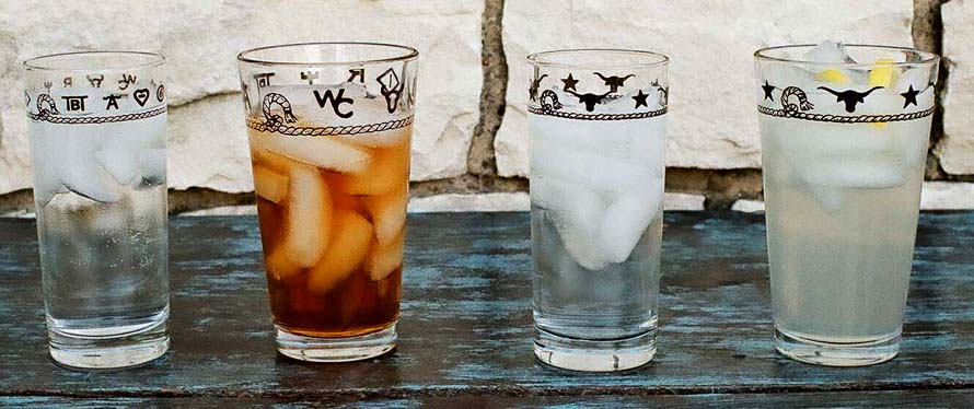 western water, juice glasses glassware