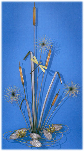 Cattails II metal wall sculpture