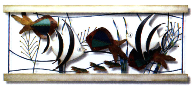 Aquarium metal wall sculpture