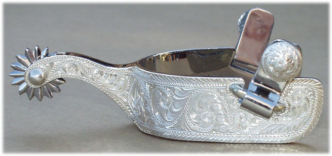 silver inlaid spurs