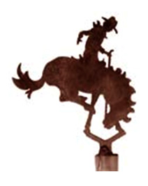 Bronco Rider lamp finial