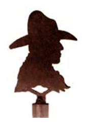 Cowboy lamp finial