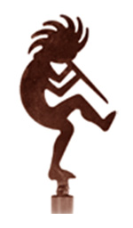 Kokopeli lamp finial