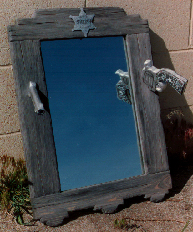 Santa Fe Sheriff Mirror with Gun jc353