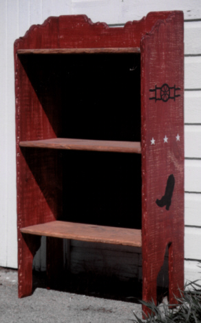 Handpainted Western Bookcase