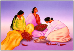 R.C. Gorman Lithograph the gatherers