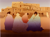 R.C. Gorman Lithograph Pueblo