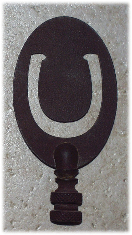 Horseshoe lamp finial