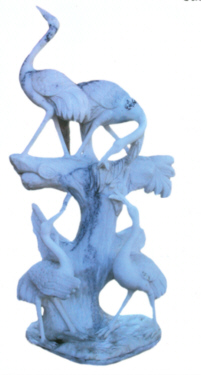 WL649 Marble Cranes Statue